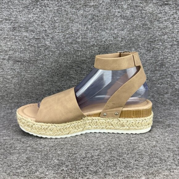 ✅Espadrille Platform Sandals Women’s 9M Miranda Ankle Strap Open Toe Buckle Tan - Picture 10 of 10